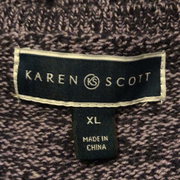 Karen Scott Cable-Knit Panel Sweater - Picture 4 of 4